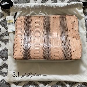 BNWT 3.1 Phillip Lim embossed snakeskin clutch